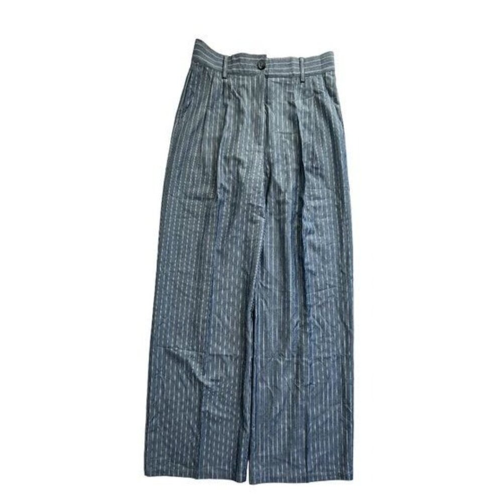 JGR & STN Bella Slouch Trousers in Blue Pinstripe